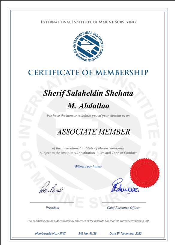 IIMS Associate Member Certificate